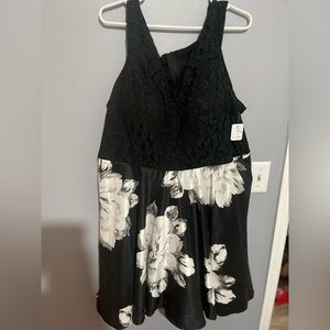 Black and white flower dress